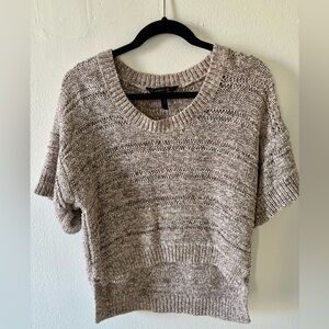 BCBGMaxazria hi-lo crop knit sweater size M